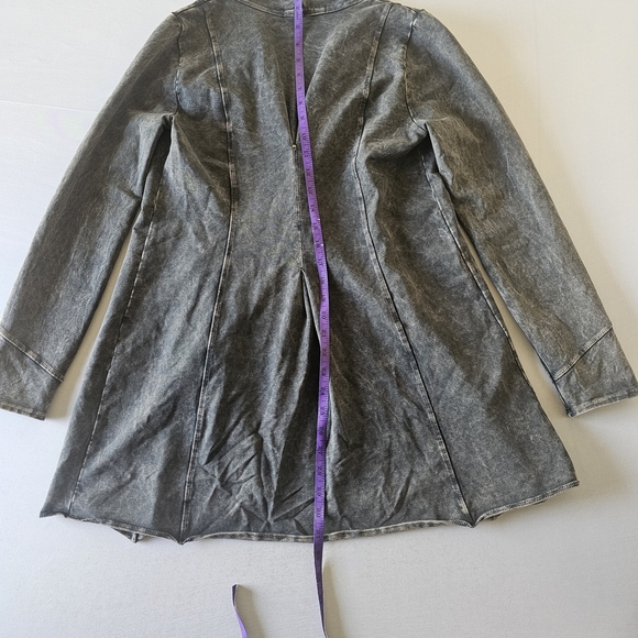 TESTIMONY Victorian Gold Button Jacket Womens Sz S Black Acid Wash French Terry. - Picture 13 of 16